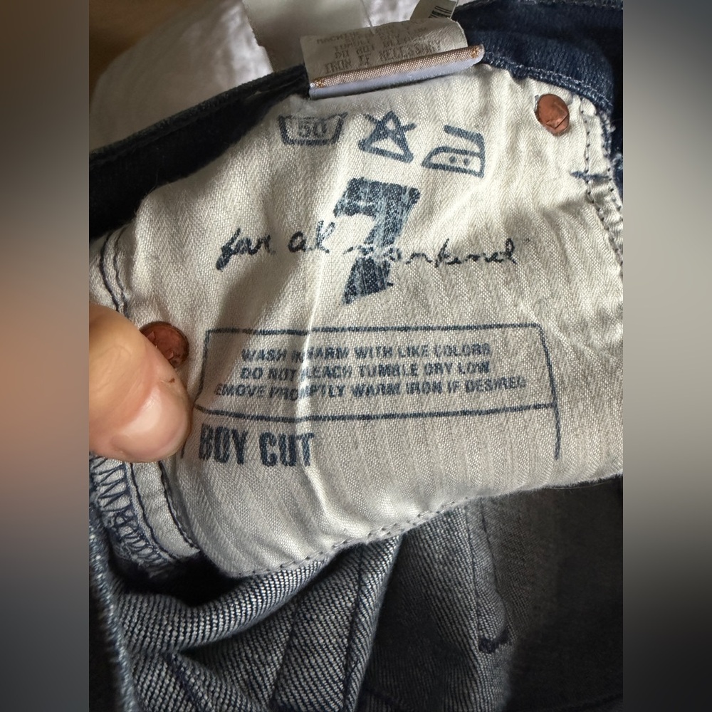 Rare Y2K Nwt 7 for all Mankind Boy cut jeans size 25 - Picture 8 of 10